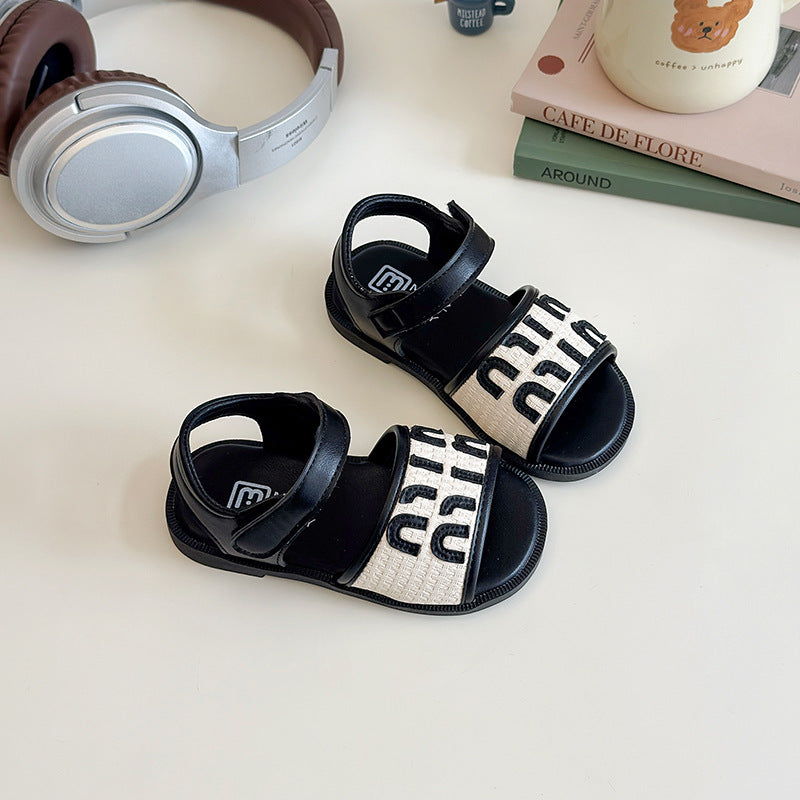 Luxe Monogram Velcro Sandals