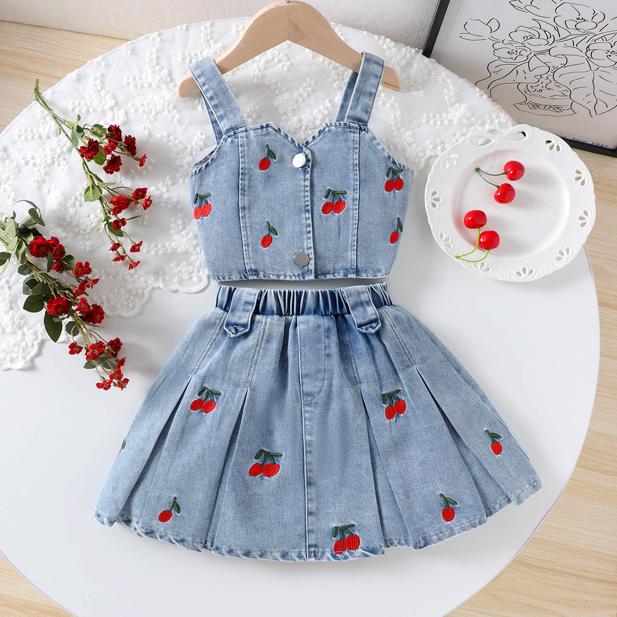 Sweet Cherry Luxe Denim Co-Ord