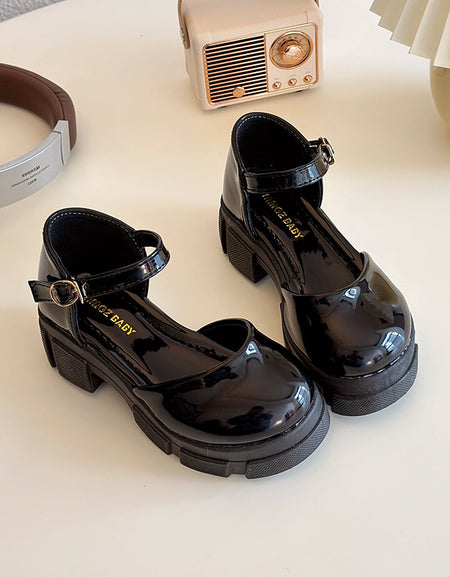 Classic Gloss Chunky Heel Mary Janes