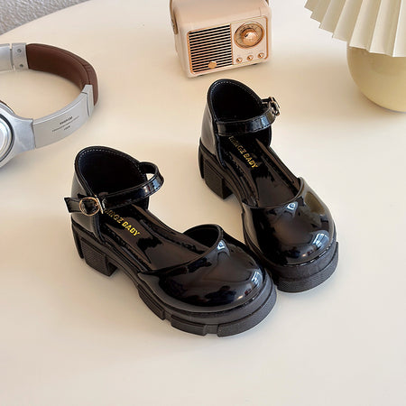 Classic Gloss Chunky Heel Mary Janes