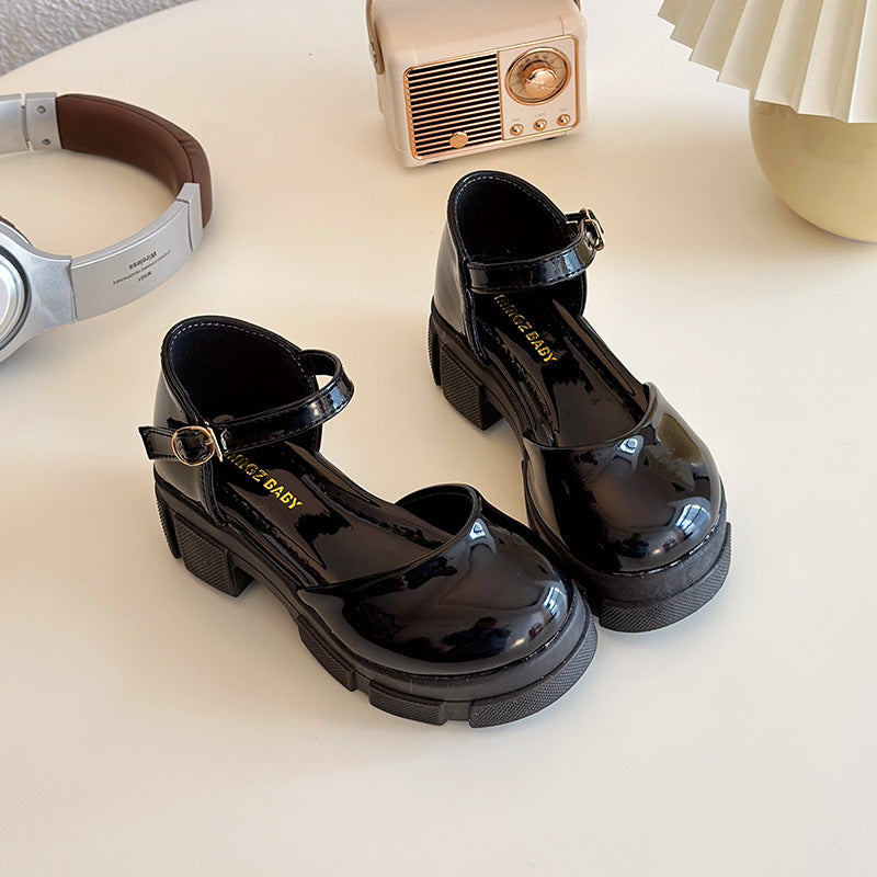 Classic Gloss Chunky Heel Mary Janes