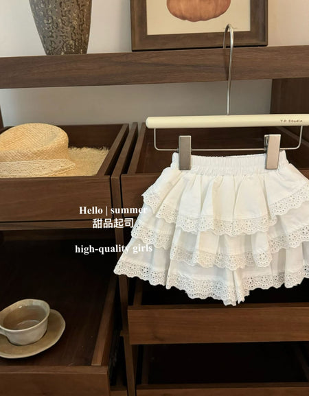 Peter Pan Collared Top and Lacey Layered Skirt