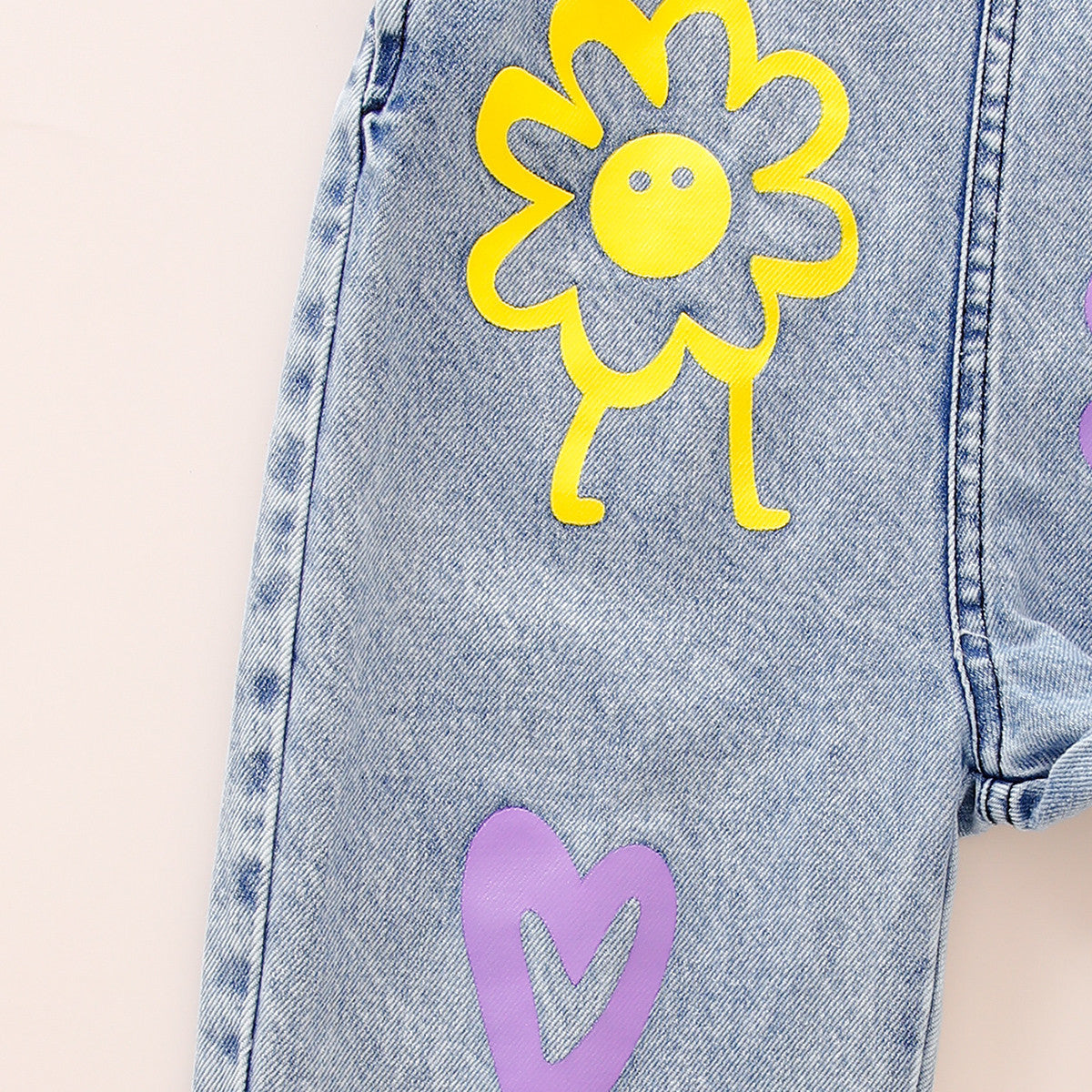 Rainbow Bloom Denim Overalls / Dungarees