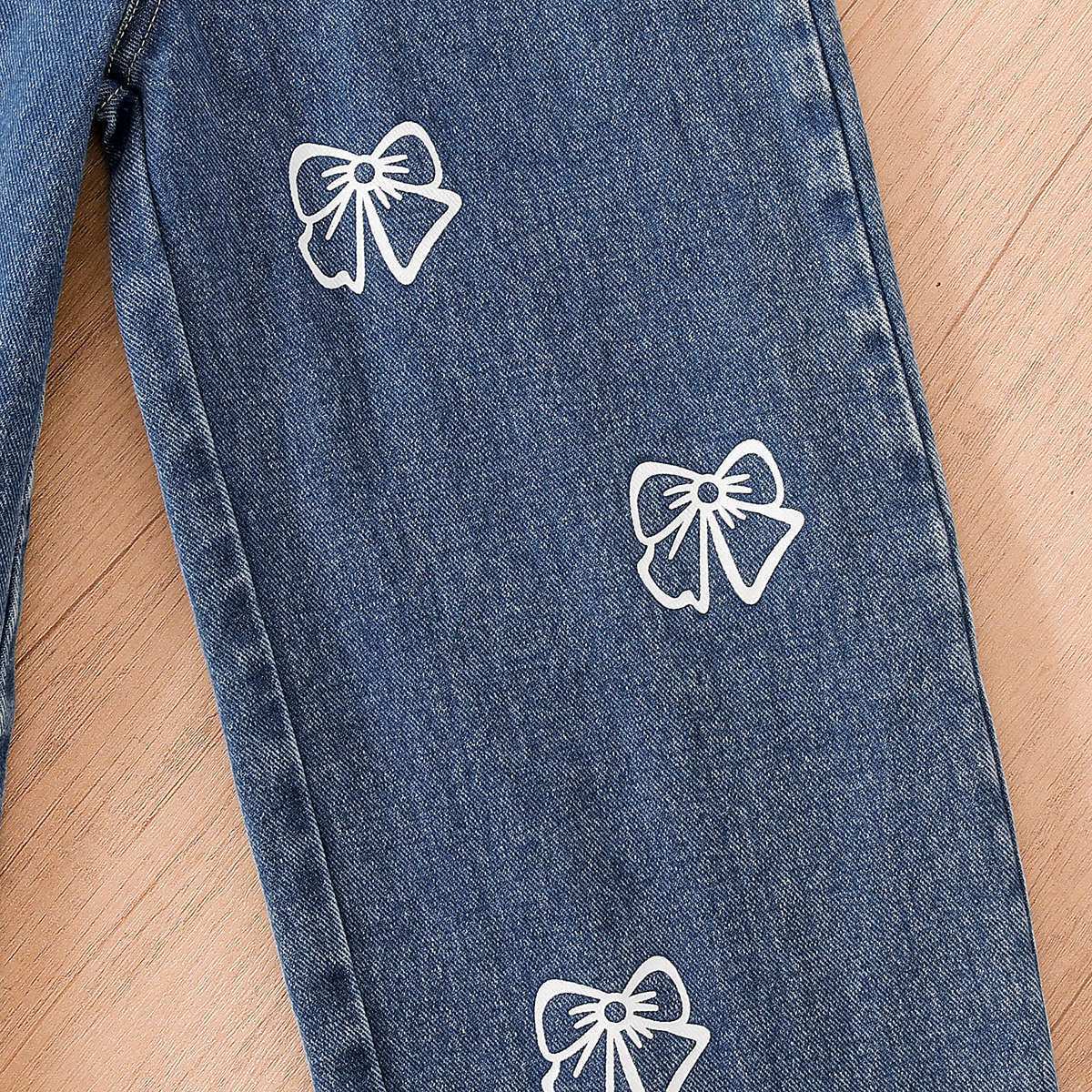 Little Bows Classic Denim Dungaree Set