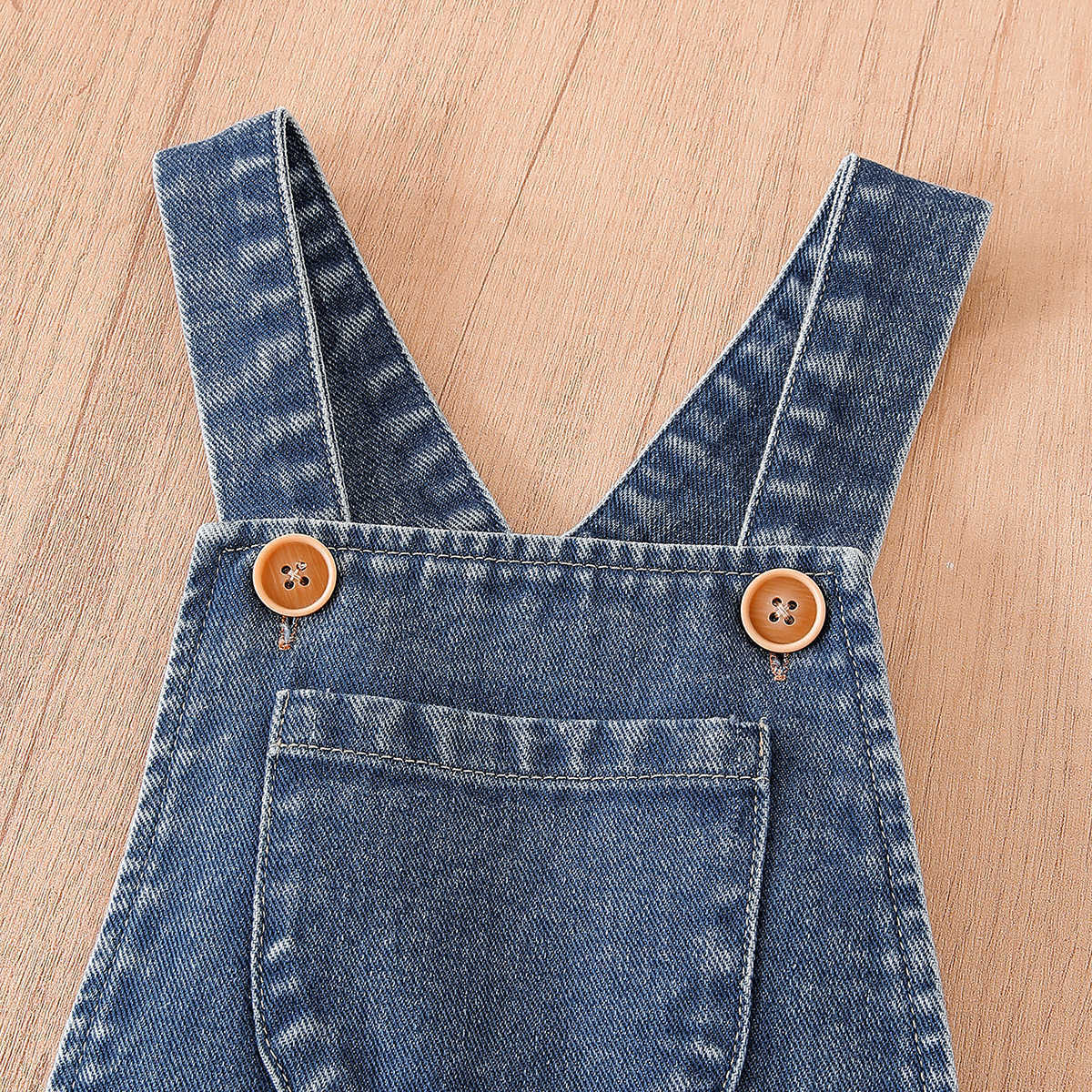 Little Bows Classic Denim Dungaree Set