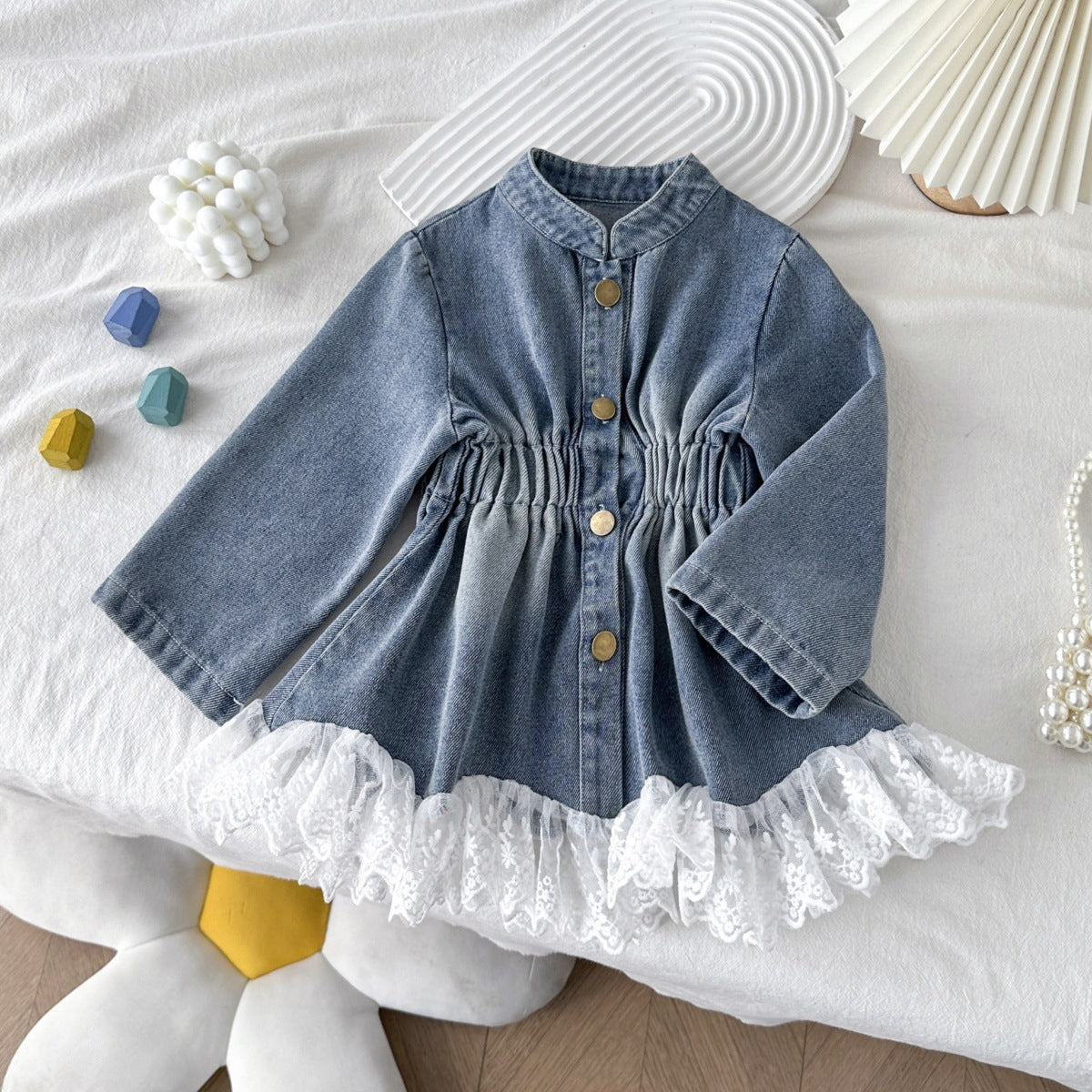 Lace Whisper Denim Tunic Dress