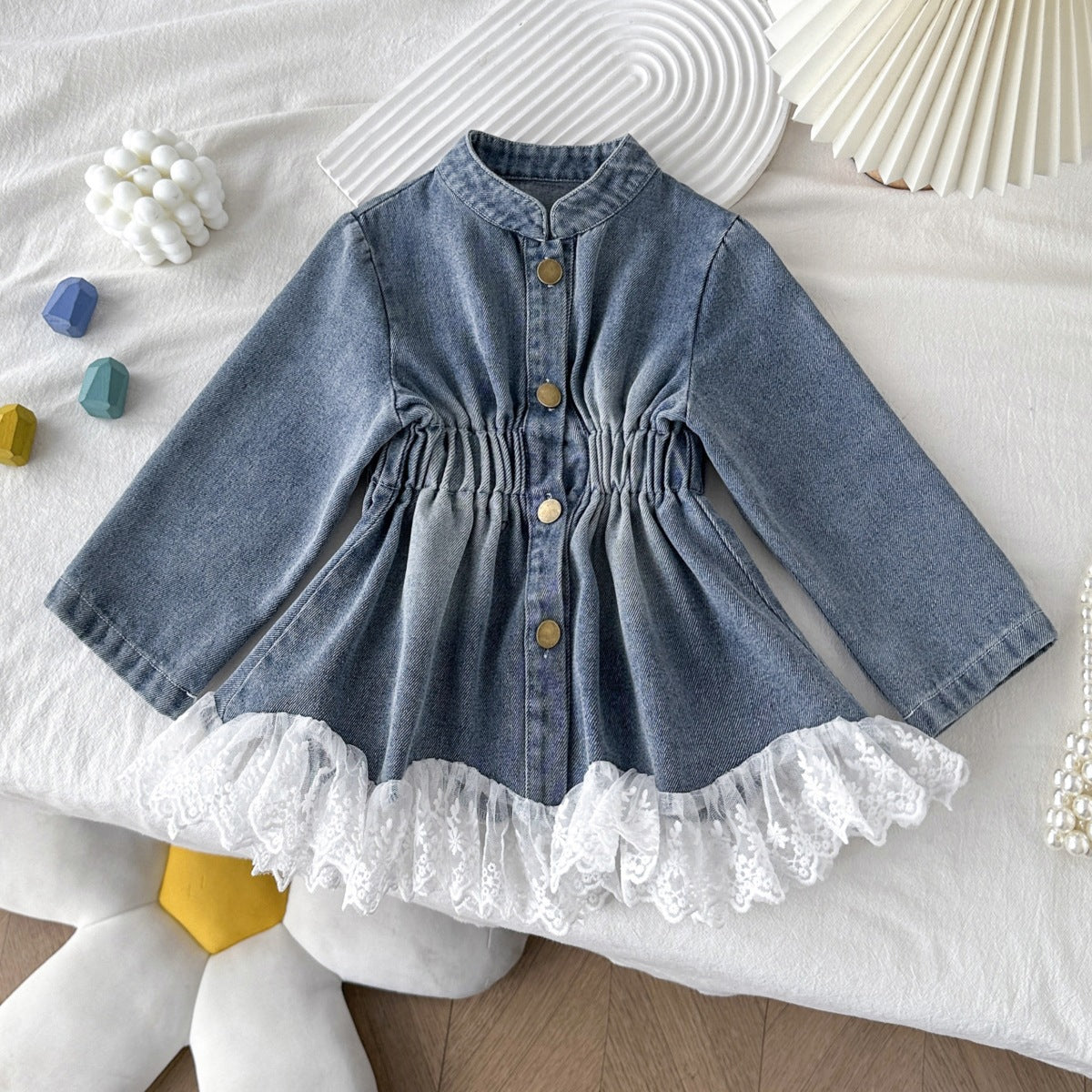 Lace Whisper Denim Tunic Dress