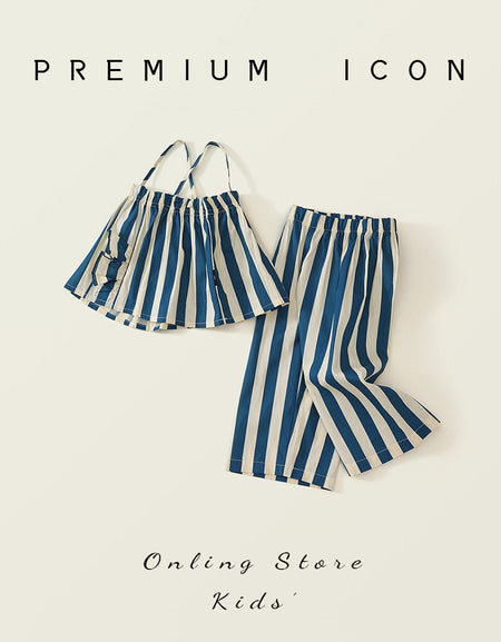 Blue Breeze Stripe Two‑Piece Set