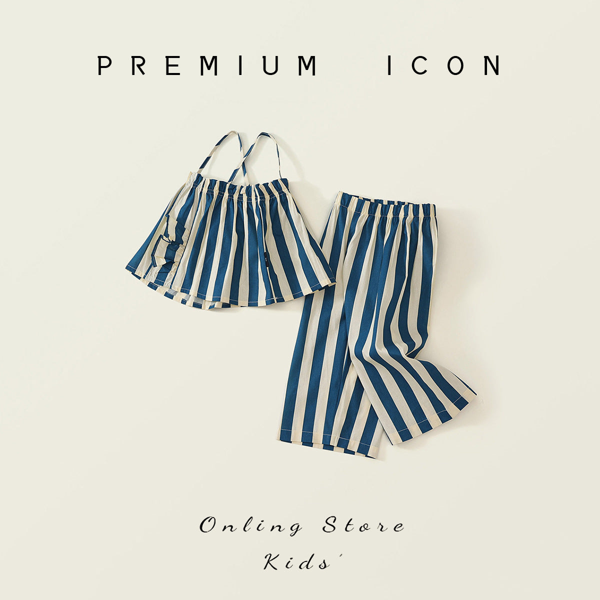 Blue Breeze Stripe Two‑Piece Set