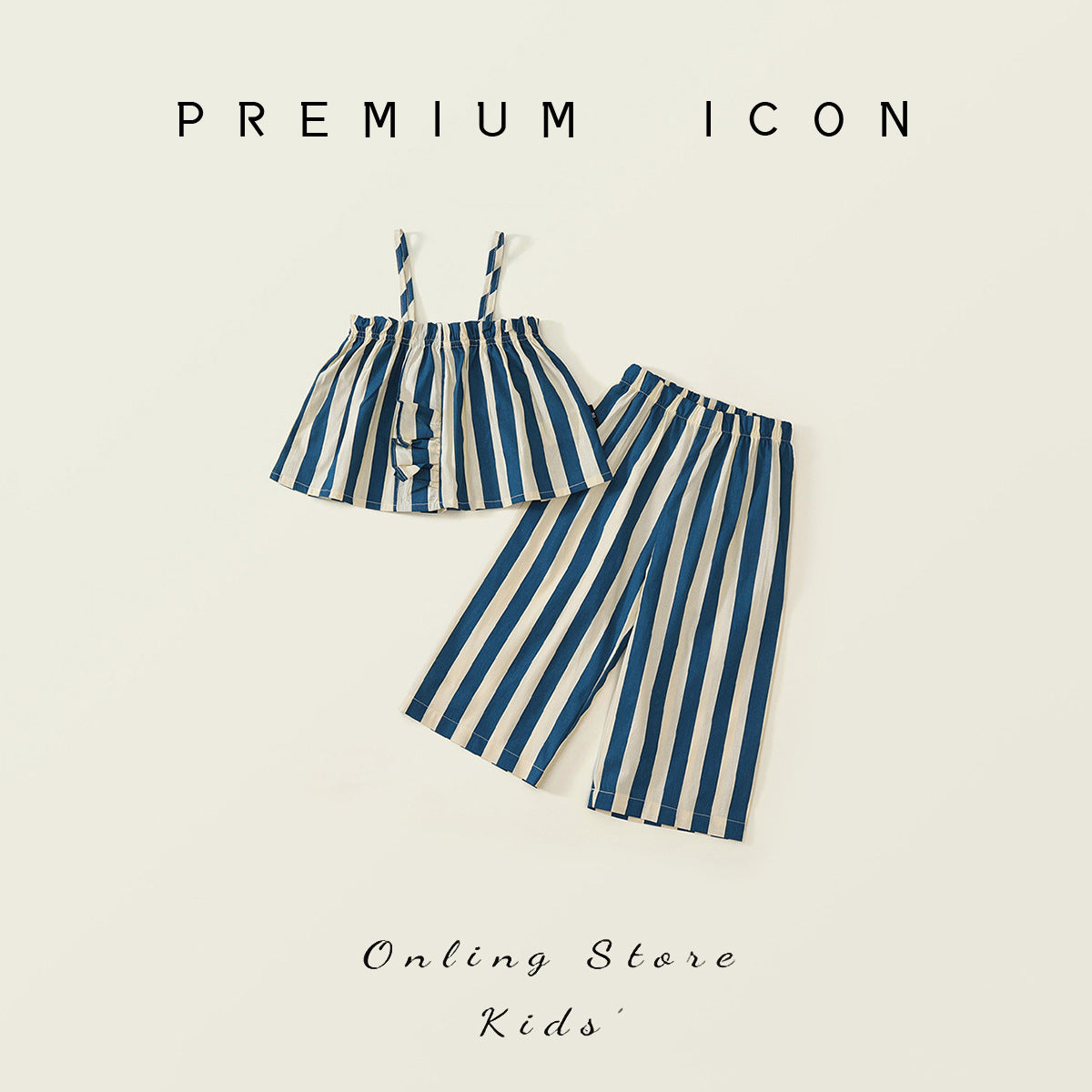 Blue Breeze Stripe Two‑Piece Set