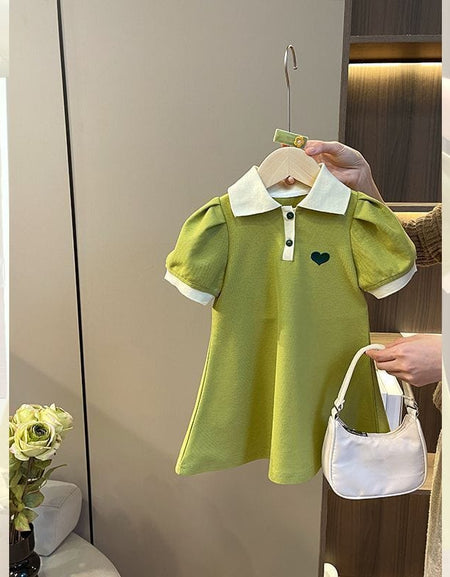 Lime Heart Polo Dress