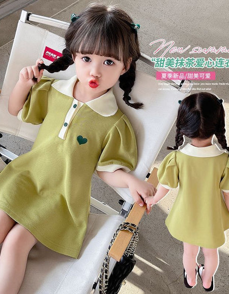 Lime Heart Polo Dress