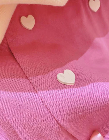 Rosy Heart Ruffle Top & Skirt Ensemble