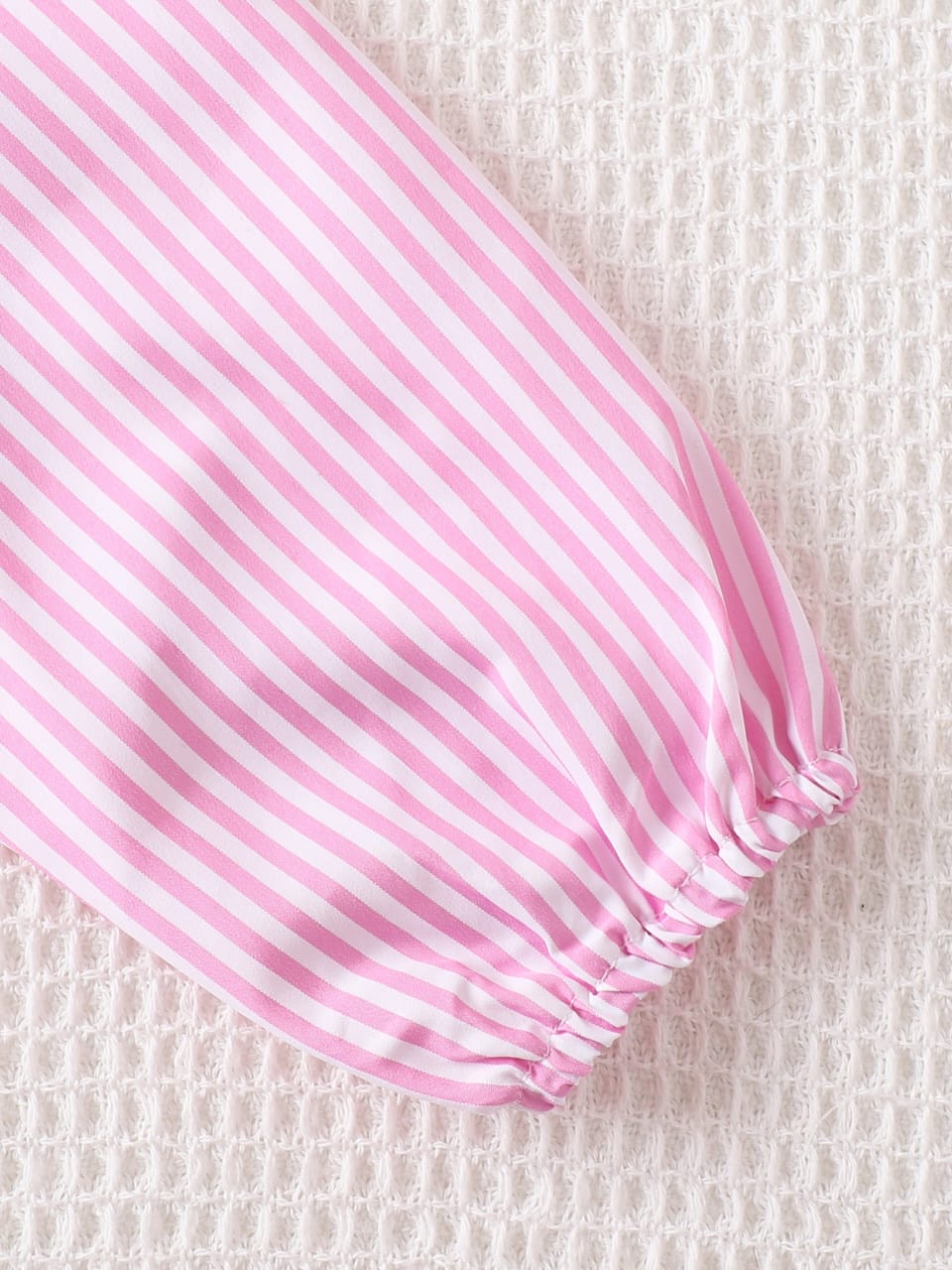 Pink Pixel Striped  Shirt & Denim Set