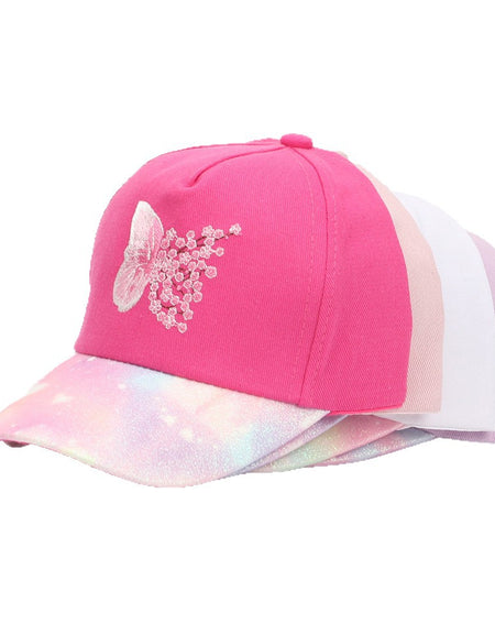 Girls Embroidered Breeze Butterfly Blossom Baseball Cap