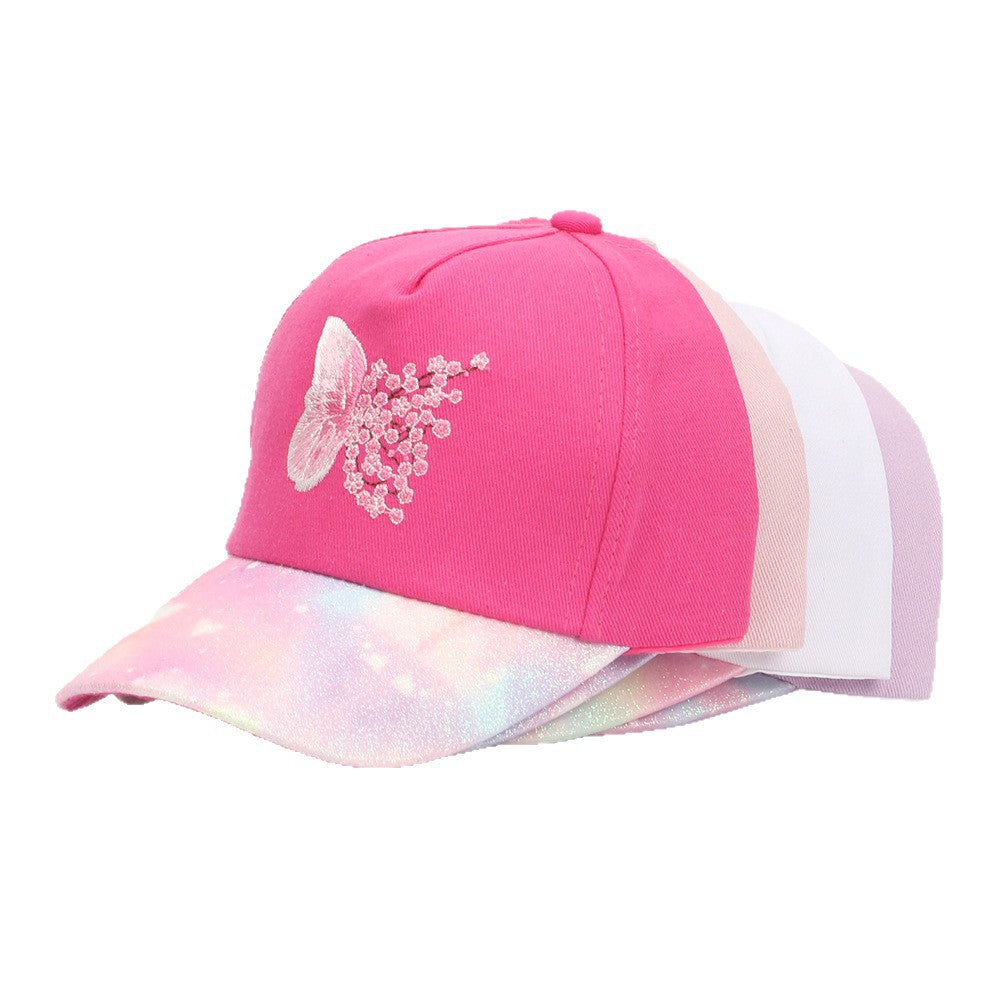 Girls Embroidered Breeze Butterfly Blossom Baseball Cap