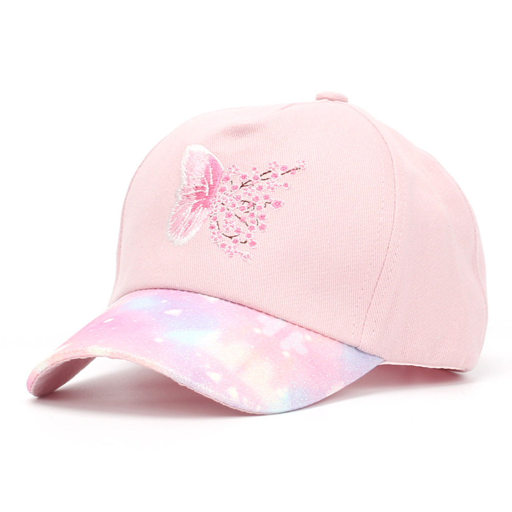 Girls Embroidered Breeze Butterfly Blossom Baseball Cap