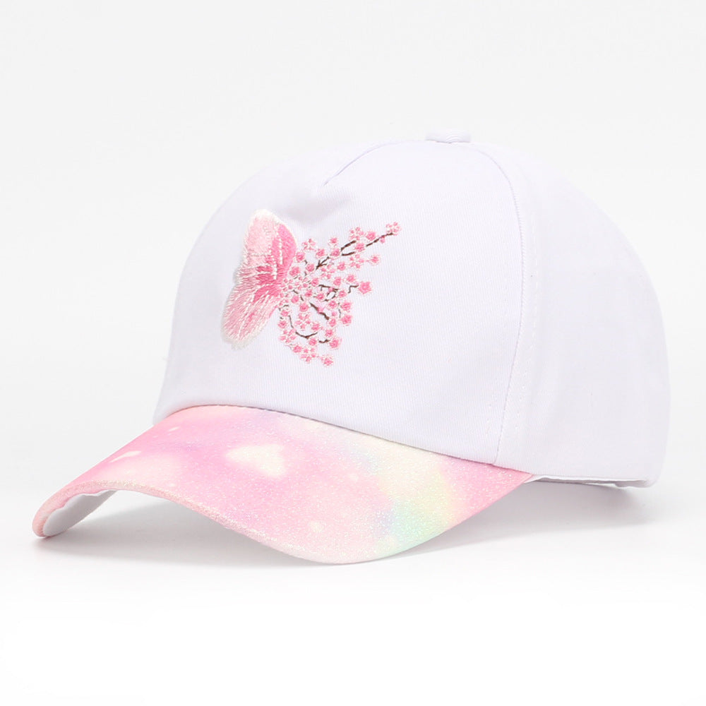 Girls Embroidered Breeze Butterfly Blossom Baseball Cap