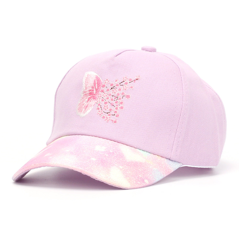 Girls Embroidered Breeze Butterfly Blossom Baseball Cap