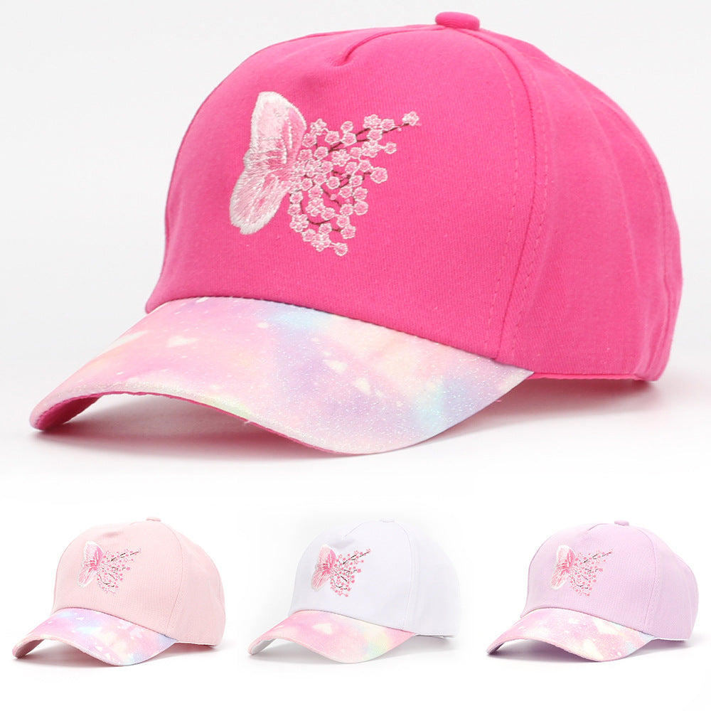 Girls Embroidered Breeze Butterfly Blossom Baseball Cap