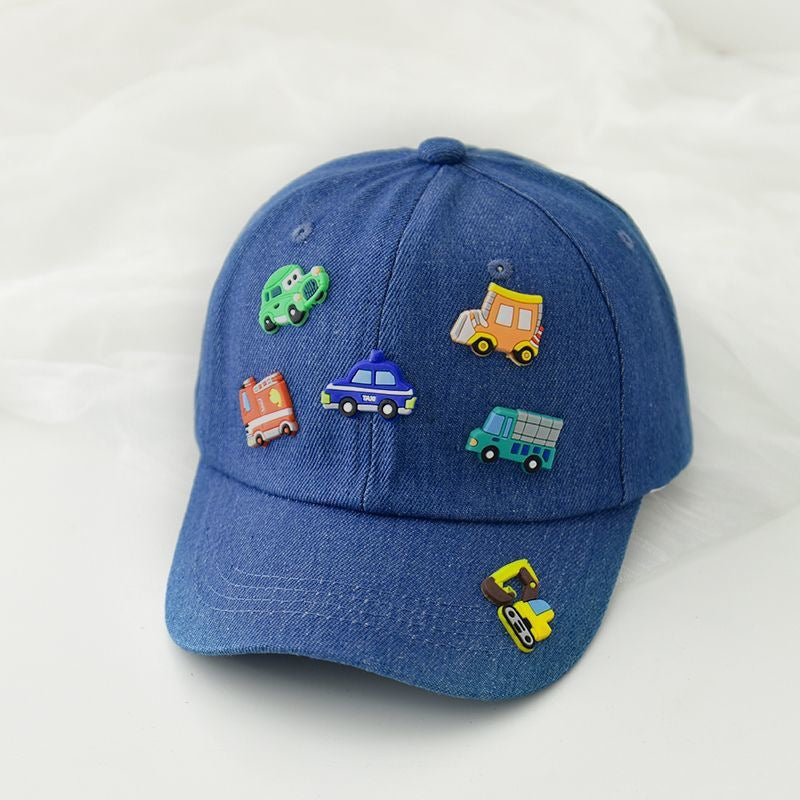 Kids' Mini Vehicles Denim Baseball Cap – Cartoon Car & Truck Snapback