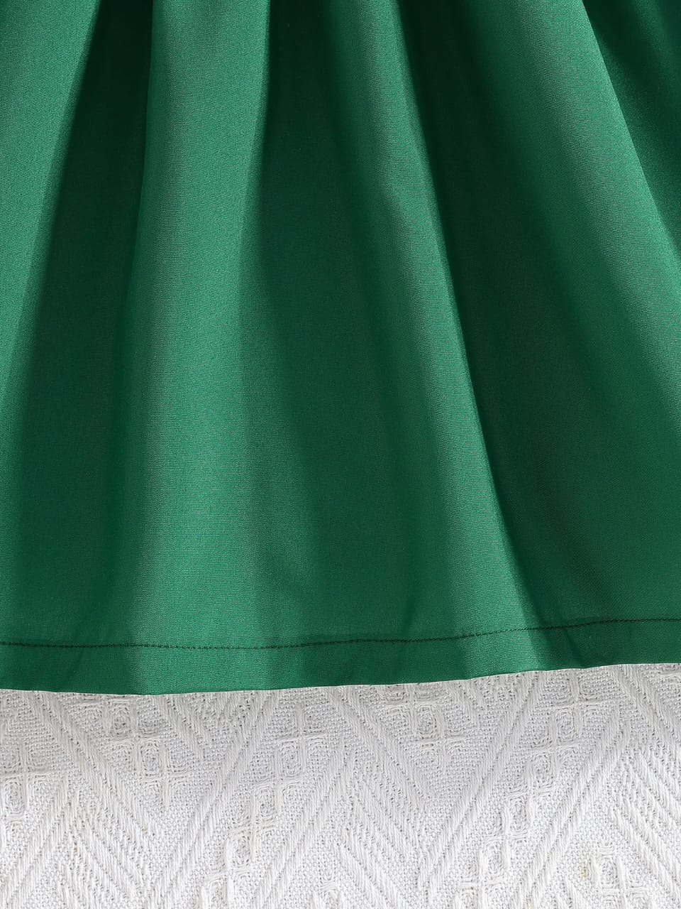 The Emerald Elegance Ruffled Party Dress