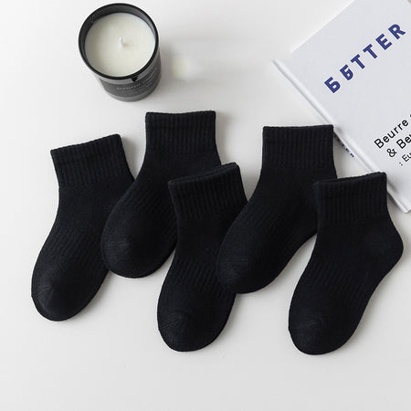 Classic Black Ribbed Socks