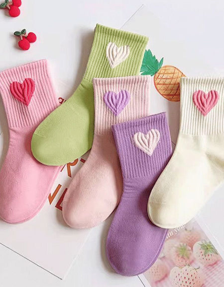 Sweetheart Pastel 5pairs Girls Socks Set