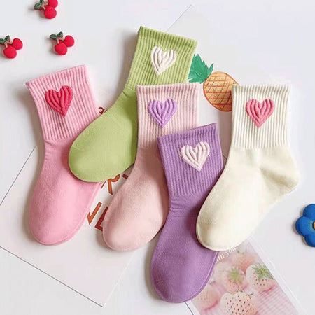 Sweetheart Pastel 5pairs Girls Socks Set