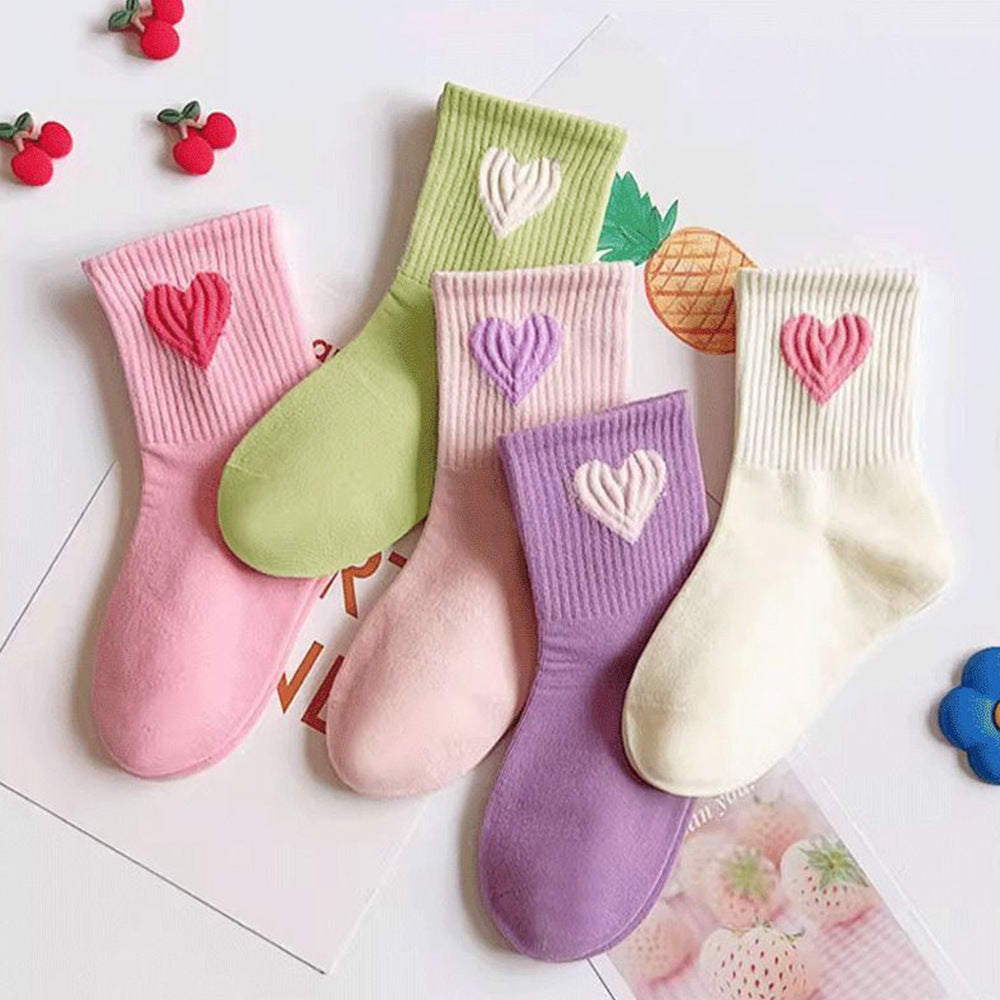 Sweetheart Pastel 5pairs Girls Socks Set