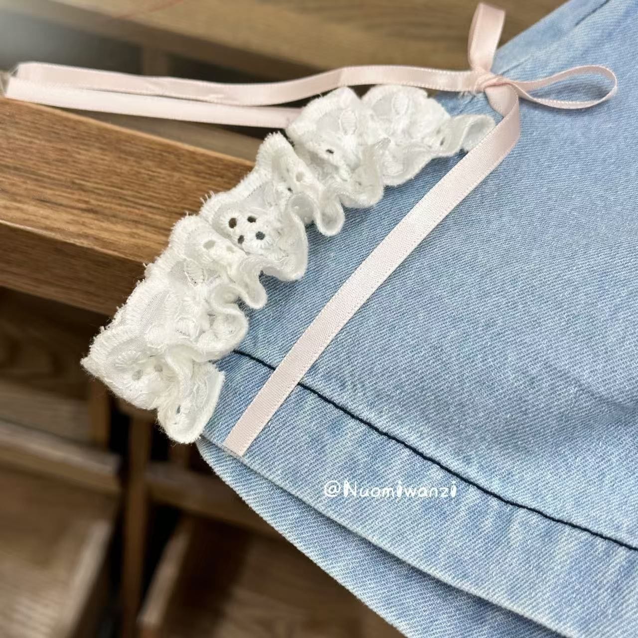 Lily & Lace Ruffle Denim Shorts
