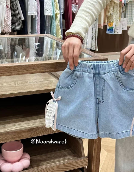 Lily & Lace Ruffle Denim Shorts