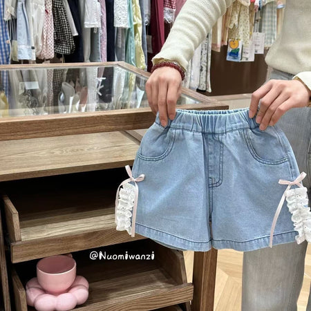 Lily & Lace Ruffle Denim Shorts