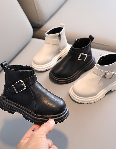 The Petite Cavalier | Premium Kids Leather Ankle Boot with Artisan Buckle Accent