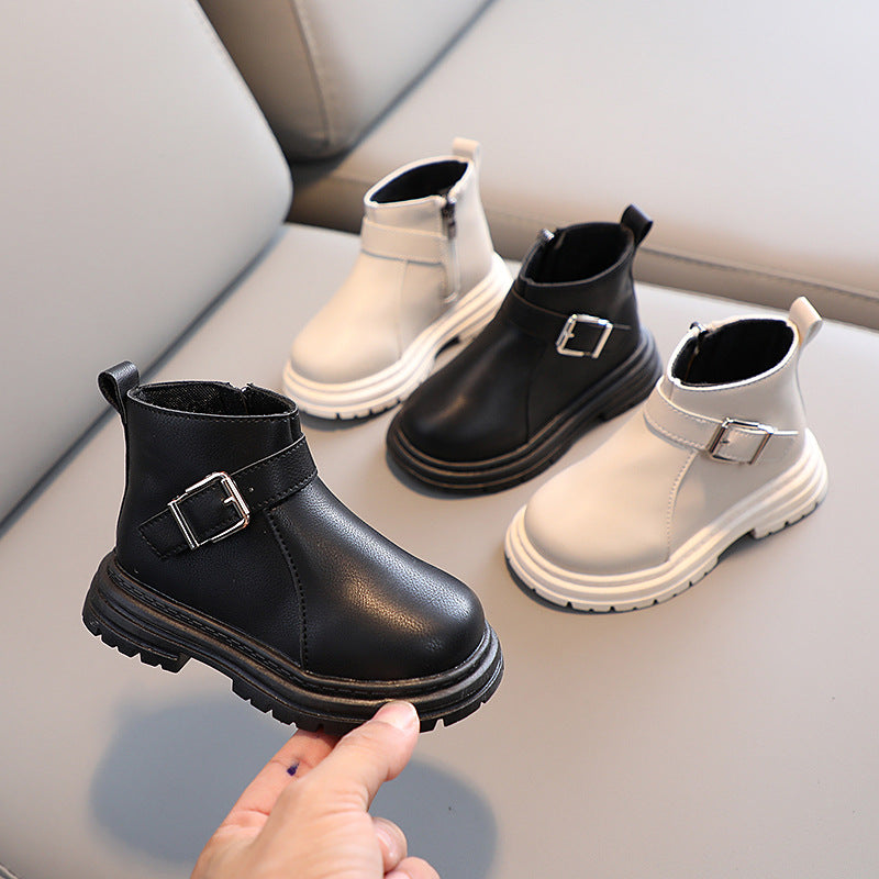 The Petite Cavalier | Premium Kids Leather Ankle Boot with Artisan Buckle Accent