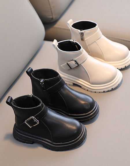 The Petite Cavalier | Premium Kids Leather Ankle Boot with Artisan Buckle Accent