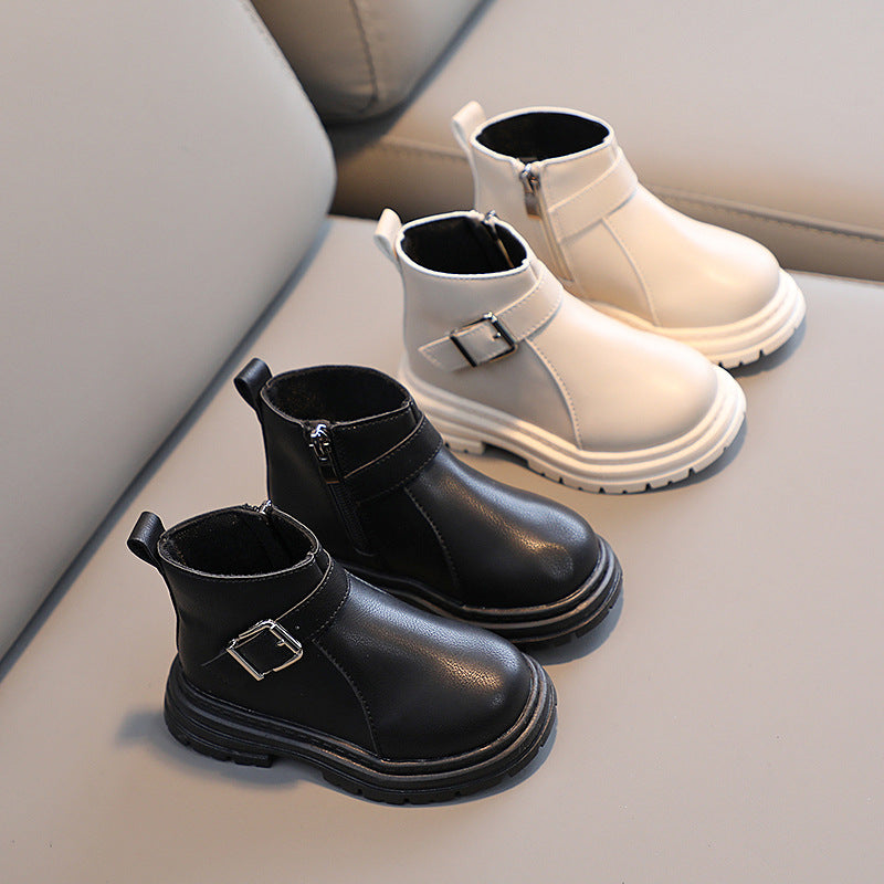 The Petite Cavalier | Premium Kids Leather Ankle Boot with Artisan Buckle Accent