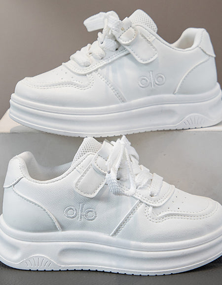 Kids' All-White Urban Chunky Sneakers