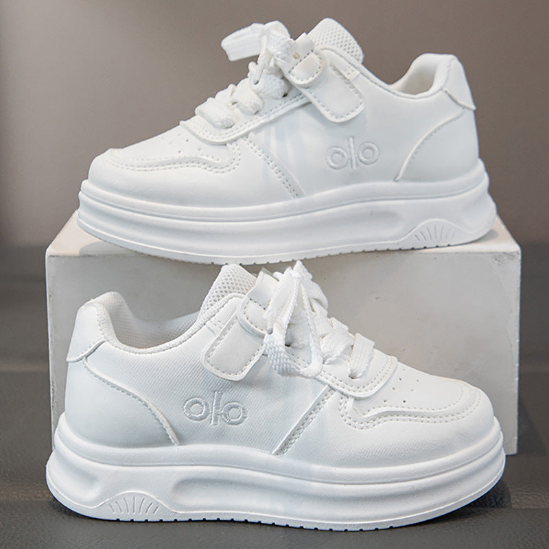 Kids' All-White Urban Chunky Sneakers