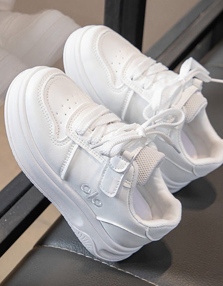 Kids' All-White Urban Chunky Sneakers
