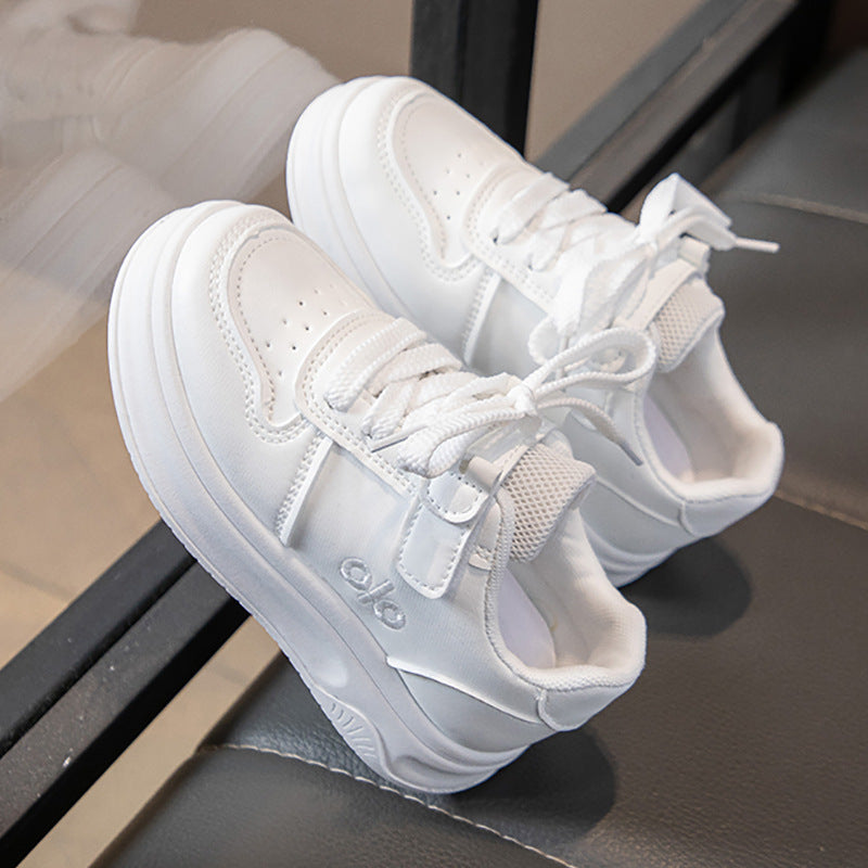 Kids' All-White Urban Chunky Sneakers