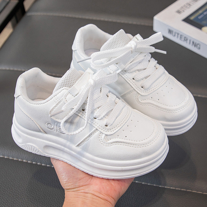 Kids' All-White Urban Chunky Sneakers