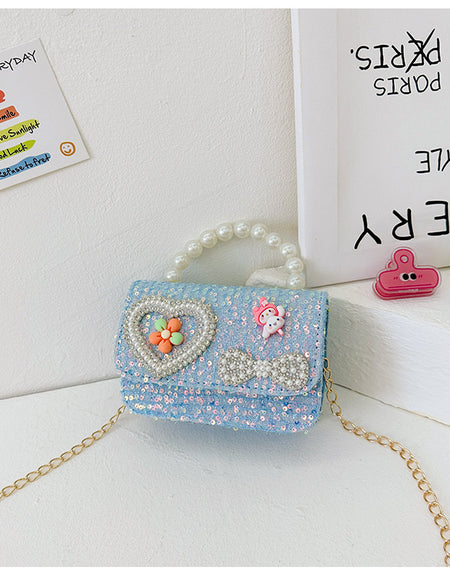 Sequin & Pearl Detail Mini Girls' Bag