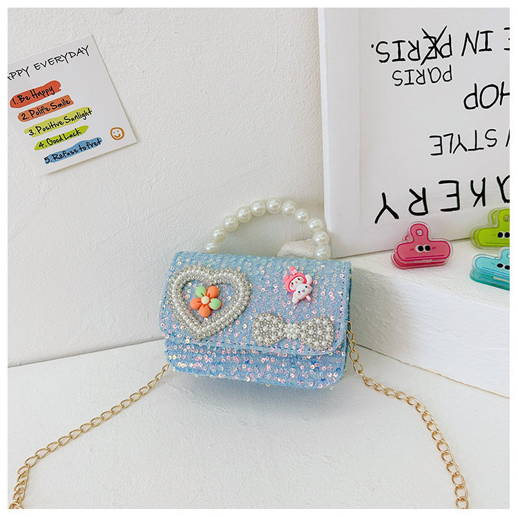 Sequin & Pearl Detail Mini Girls' Bag