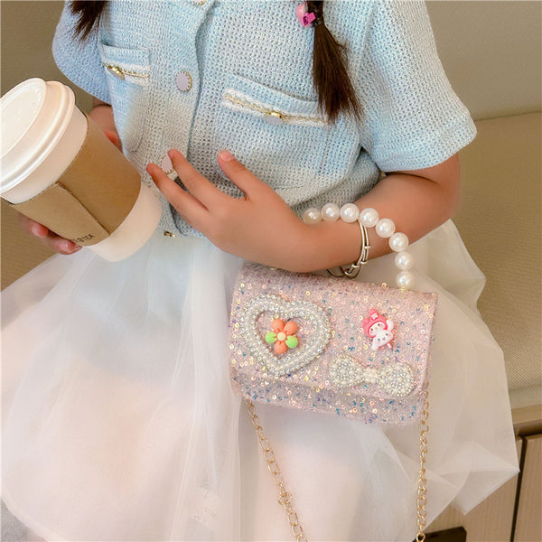 Sequin & Pearl Detail Mini Girls' Bag