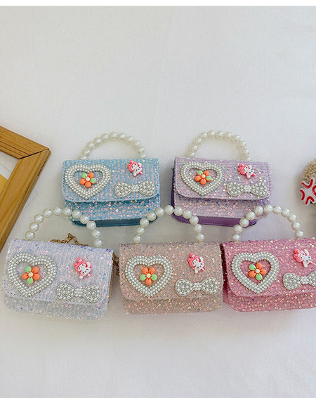 Sequin & Pearl Detail Mini Girls' Bag
