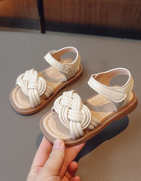 Twisted Woven Girls' Cute Sandals.