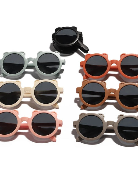 Bear Shaped Foldable Retro Sunglasses.