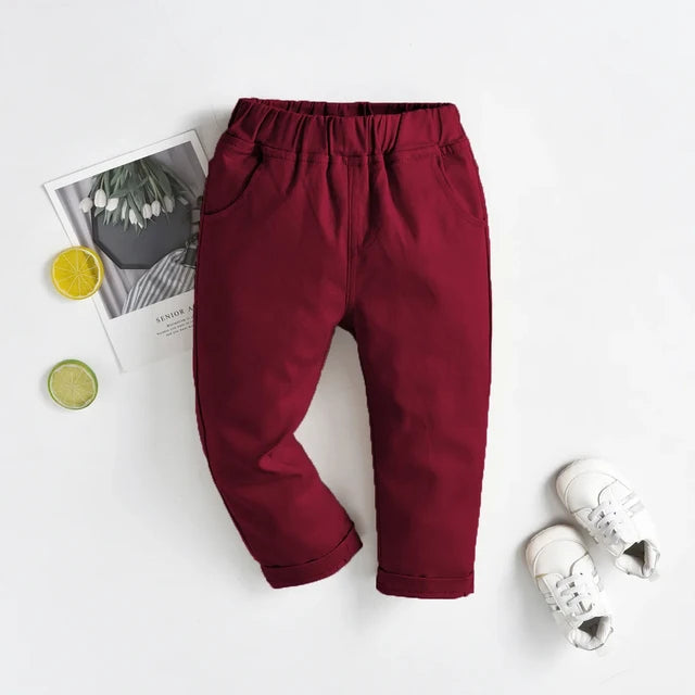 Boys Solid Color Chinos Jean Pant