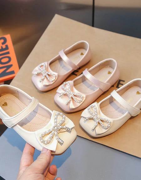 Charming Pearl Bow Princess Shoe